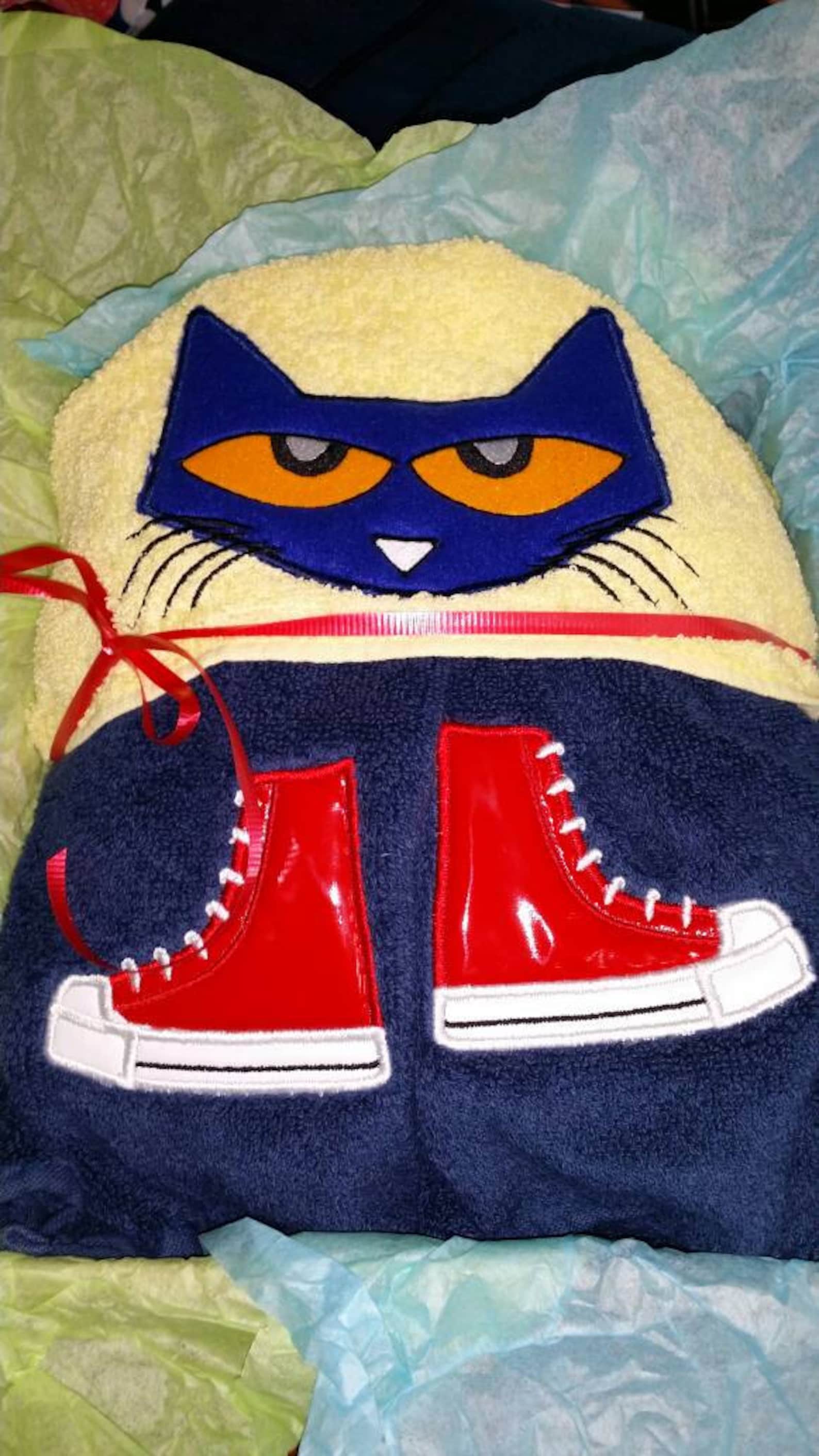 Black Cat Hooded Towel pete the Cat Etsy