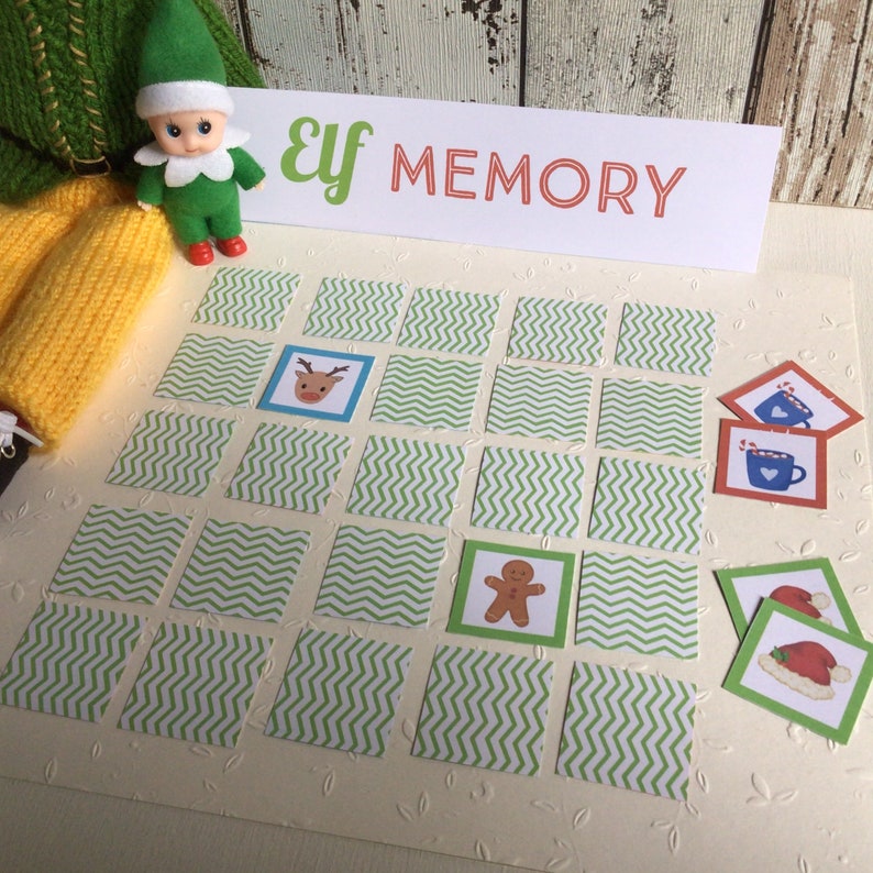 Elf MEMORY Matching Game Printable Digital Download. Elf - Etsy