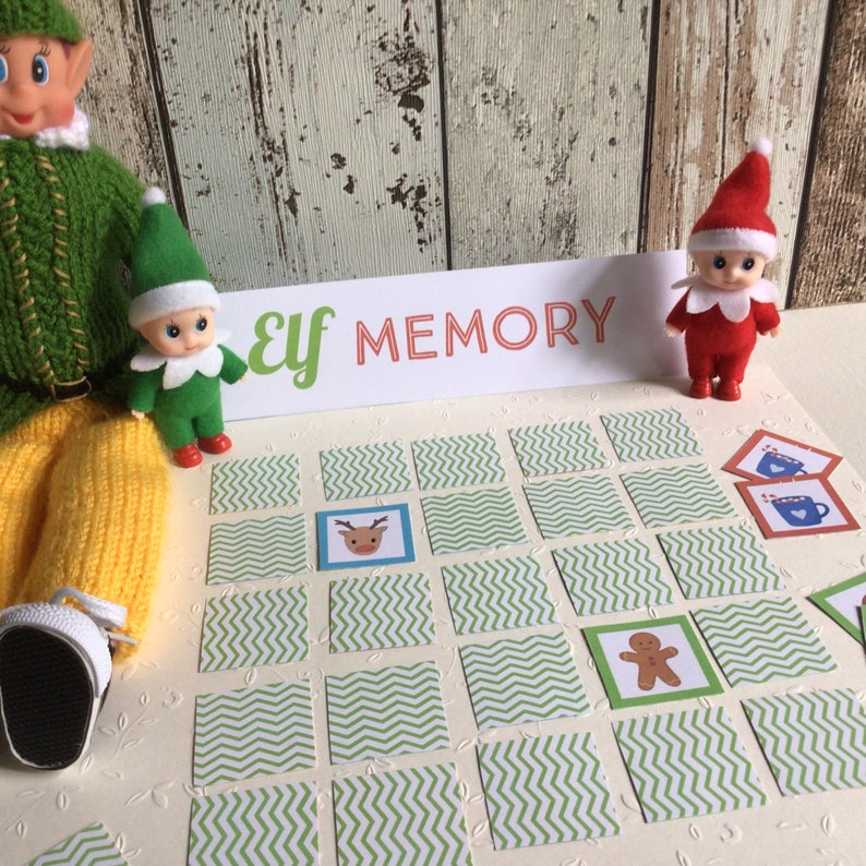 Elf MEMORY Matching Game Printable Digital Download. Elf - Etsy