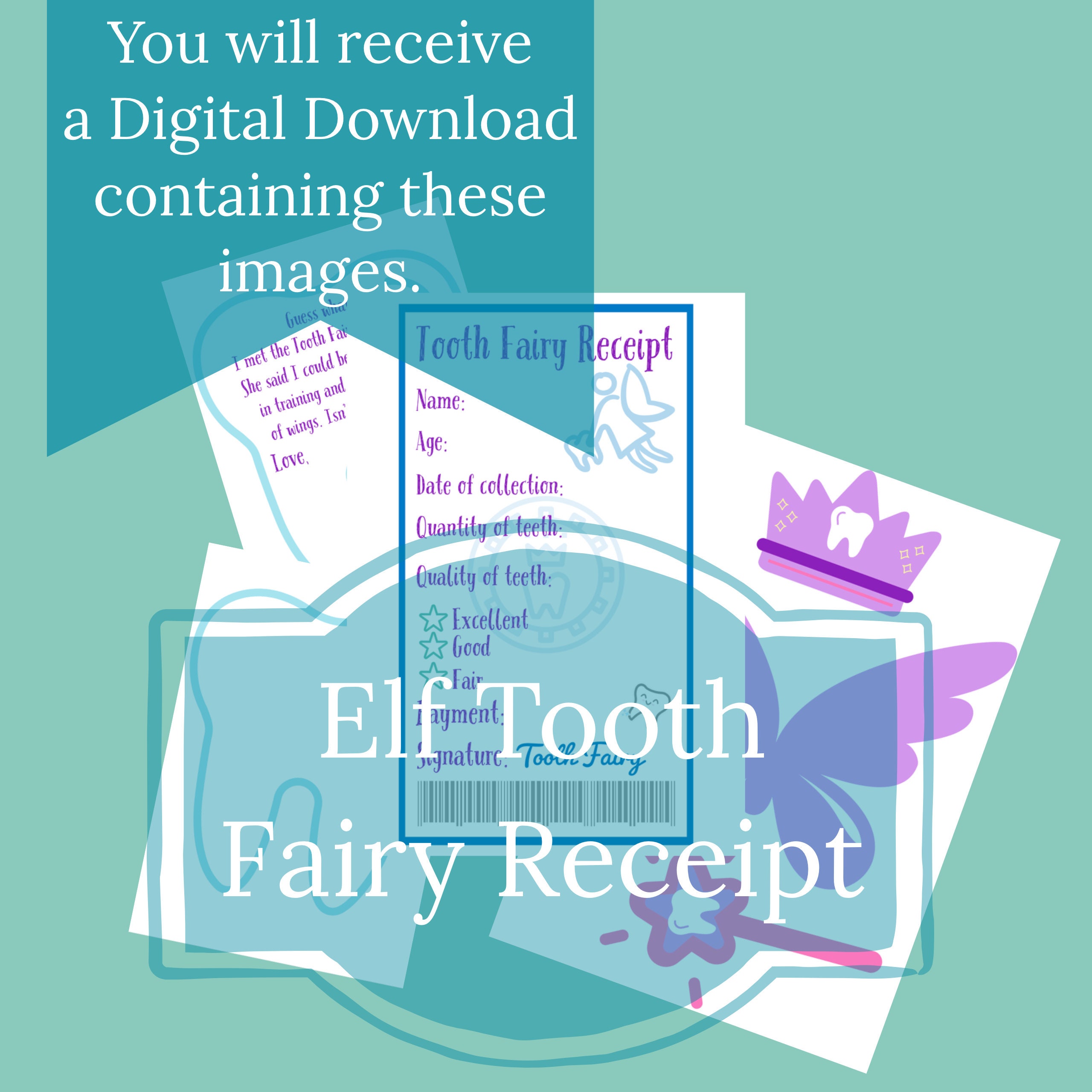 Elf Printable Tooth Fairy Receipt for BOYS Digital Download. Elf Kit ...