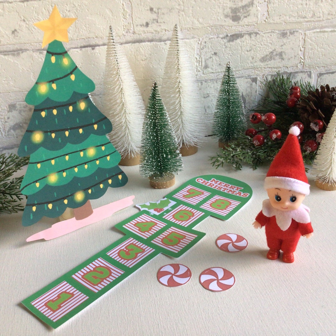 Elf Printable Hopscotch Game Digital Download. Elf Arrival