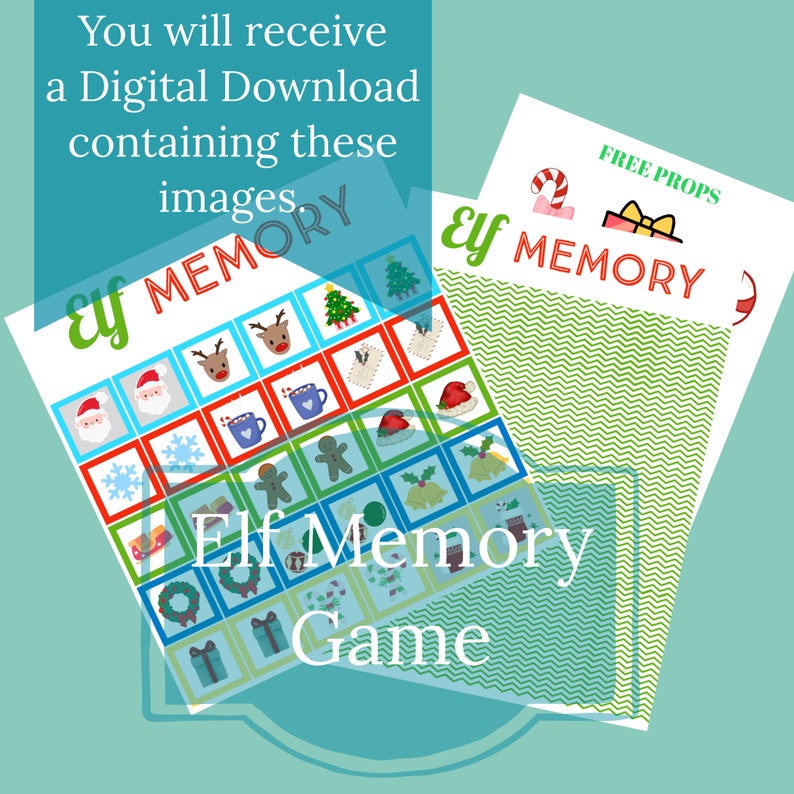 Elf MEMORY Matching Game Printable Digital Download. Elf - Etsy Australia
