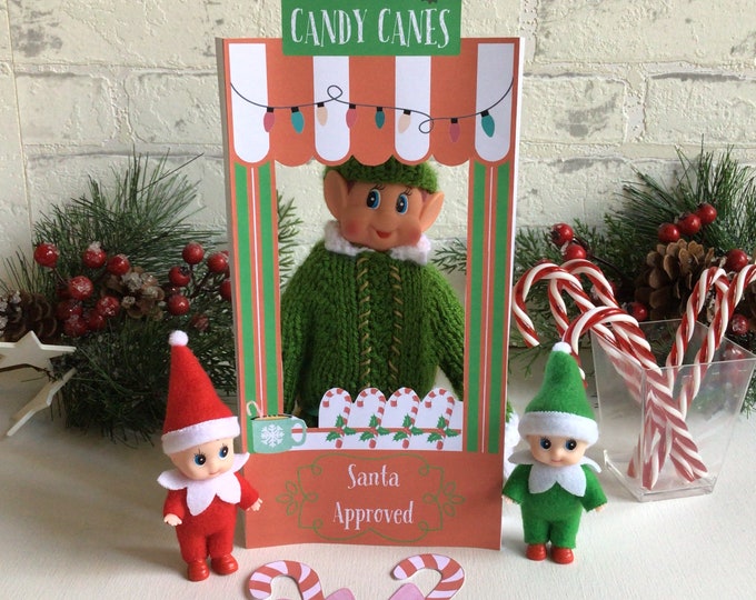 Elf Printable Free Candy Canes Stand Digital Download. Elf Kits, Elf ...