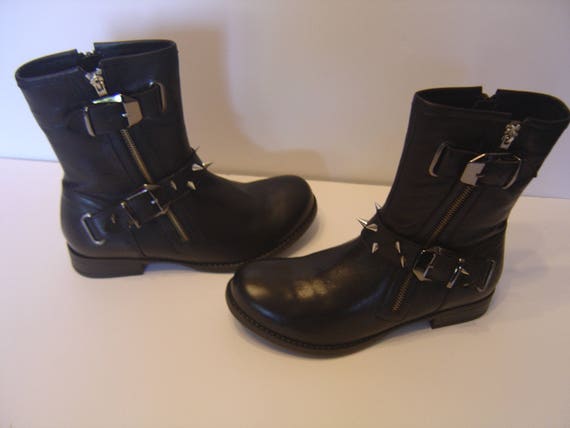 studded biker boots