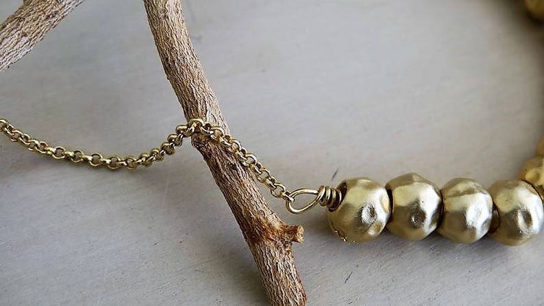 Chunky Chain Necklace Link Necklace Short Chain Necklace Hammered Brass Gifts Hammered Necklace Bohemian Necklace SALE Unique Gifts