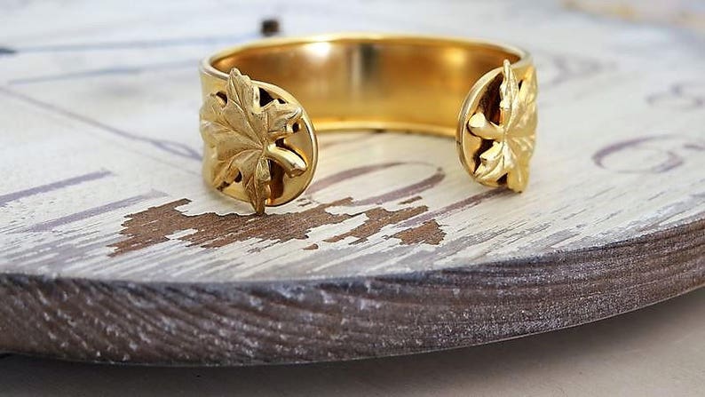 Wide Cuff Bracelets for Women Cuff Bangle Leaf Bangle Bracelet SALE Unique Gifts Leaf Cuff Bracelet Gold Bracelet Bangle Gold Bracelet