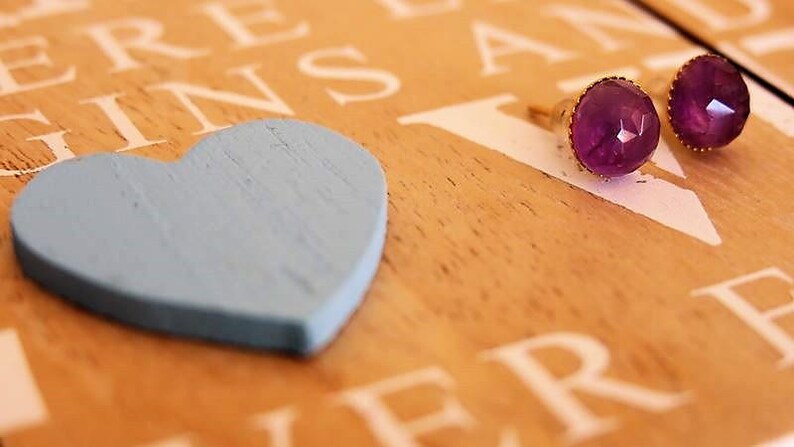 Stone Studs For Her SALE Unique Gifts Wedding Studs Bride Stud Earrings Bridal Stud Earrings Amethyst Gold Stud Amethyst Earrings