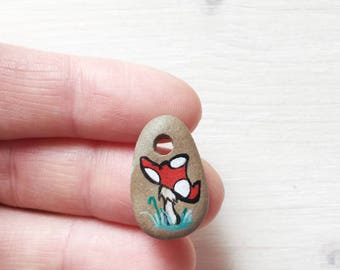 Handpainted Rock Pendant. MADE TO ORDER with your symbol theme or word on it. Custom natural jewerly. Personalized gift for boyfriend