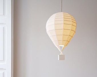DIY Air Balloon Download Plain, Papercraft Low poly 3D template PDF, Paper Lamp