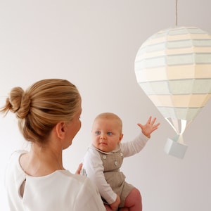 DIY Air Balloon Kit with Stripes, Papercraft Low poly, Paper Lamp Without Cord Set