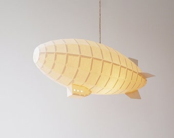 DIY Airship Kit Plain, Papercraft Low poly, Paper Lamp