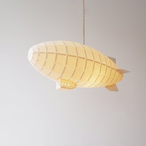 DIY Airship Kit Plain, Papercraft Low poly, Paper Lamp