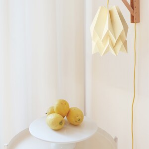 Wall Origami Lighting Orikomi Lamp Plain Pale Yellow With Wooden ...
