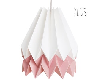 NEW! Original Lamp, Origami Lampshade | PLUS Polar White with Dusty Rose Stripe