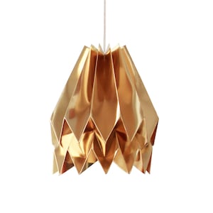 Origami Paper Lamp, Paper Lampshade, Ceiling Lamp for living room or bedroom| Plain Warm Gold | Design Lamp Shade