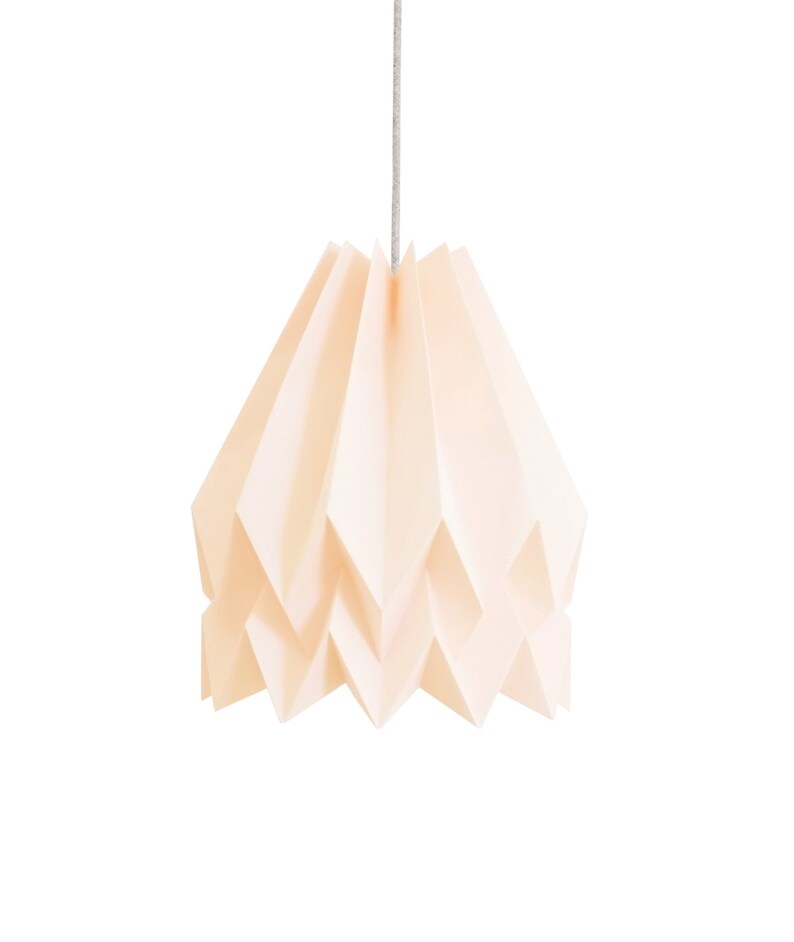 Hanglamp Origami Lampenkap Gewoon pastelroze Plafondlamp Etsy