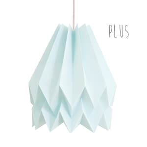 Lampada di carta, luce di carta sospesa, luce origami / PLUS blu menta semplice
