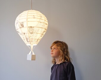 Téléchargement de montgolfière bricolage, modèle 3D Papercraft Low poly PDF, lampe en papier