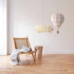 DIY Air Balloon Kit with Stripes, Papercraft Low poly, Paper Lamp image 3