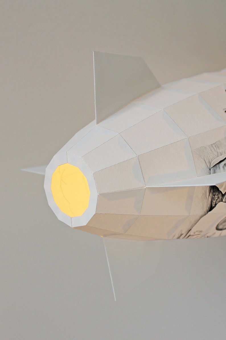 DIY Airship Kit, Papercraft Low poly, Paper Lamp image 6