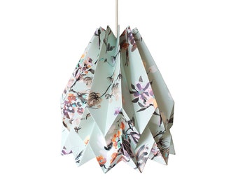 Abat-jour origami, lampe suspendue, suspension pour salon, chambre | | petit oiseau Collection de fleurs sauvages
