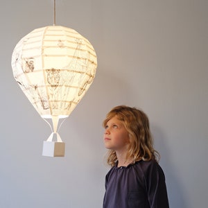 DIY Air Balloon Download, Papercraft Low poly 3D template PDF, Paper Lamp