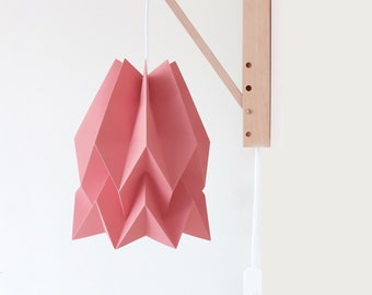 NEW! Wall paper Lamp | Origami Lamp Plain Dry Berry with Wooden Structure