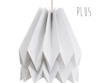 Lampe en papier, luminaire suspendu, lampe origami pour le salon | PLUS uni gris clair