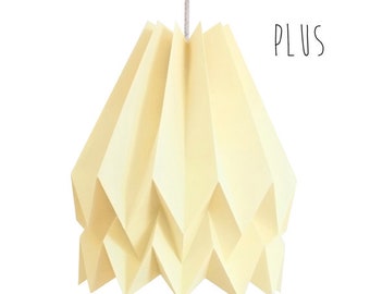 Lighting Pendant, Paper Lamp, Origami Lamp for living room | PLUS Plain Pale Yellow | Hanging Light