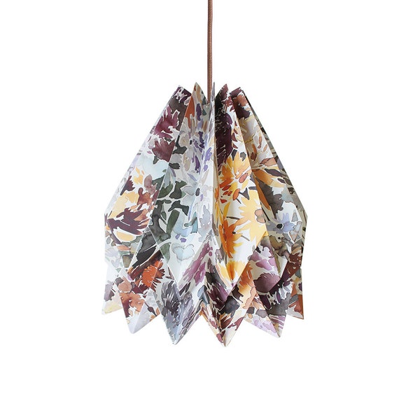 Abat-jour Origami, Suspension pour salon, chambre | | jaune tournesol Collection de fleurs sauvages