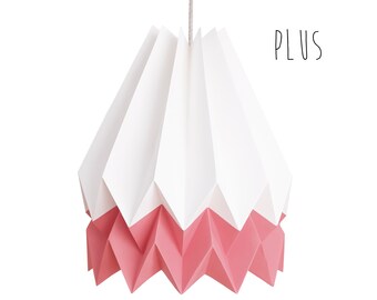 NOUVEAU! Abat-jour Origami, Lampe à suspendre en papier | PLUS Blanc polaire avec rayures baies sèches