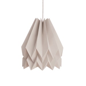 Lampada origami, paralume sospeso, lampada di carta / tortora chiaro semplice / paralume di design
