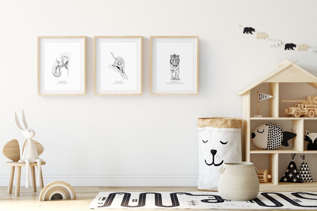 3 Animal Prints for Nursery, Kids Wall Art - Etsy UK