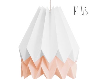 Origami Lamp for living room or bedroom | PLUS Polar White with Pastel Pink Stripe