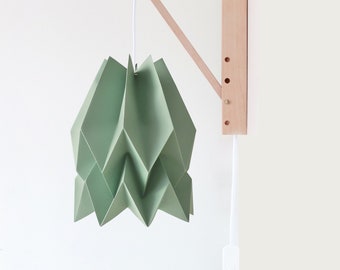 NEW! Wall Lamp | Origami Lamp Plain Forest Mist with Wooden Structure