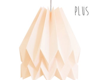 Lighting Pendant, Paper Lamp, Origami Lamp for living room | PLUS Plain Pastel Pink | Hanging Light