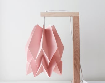 NEW! Paper Lighting | Table Lamp Plain Dusty Rose with Wooden Structure