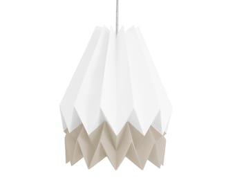 Paper Lamp | Kids room lamp, Ceiling Lamp Shade | Polar White with Light Taupe Stripe