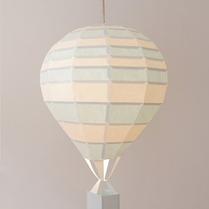 DIY Air Balloon Kit with Stripes, Papercraft Low poly, Paper Lamp image 1