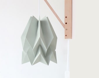 NEW! Paper Lamp | Wall Lamp Plain Smokey Sage with Wooden Structure