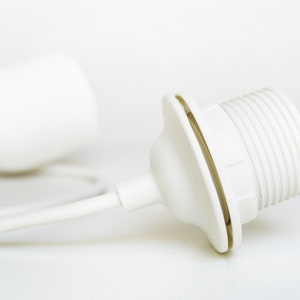NEU Papier Hängeleuchte, Origami Lichtleuchte für Wohnzimmer PLUS Polar White mit Warm Chestnut Stripe Simple White 1m