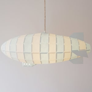 DIY Airship Download Stripe, Papercraft Low poly 3D template PDF, Paper Lamp