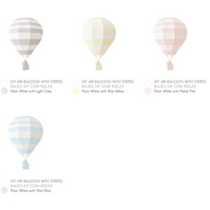 DIY Air Balloon Kit with Stripes, Papercraft Low poly, Paper Lamp image 4