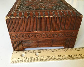 Oh so sweet hand-carved box ready for your jewelry or other trinkets