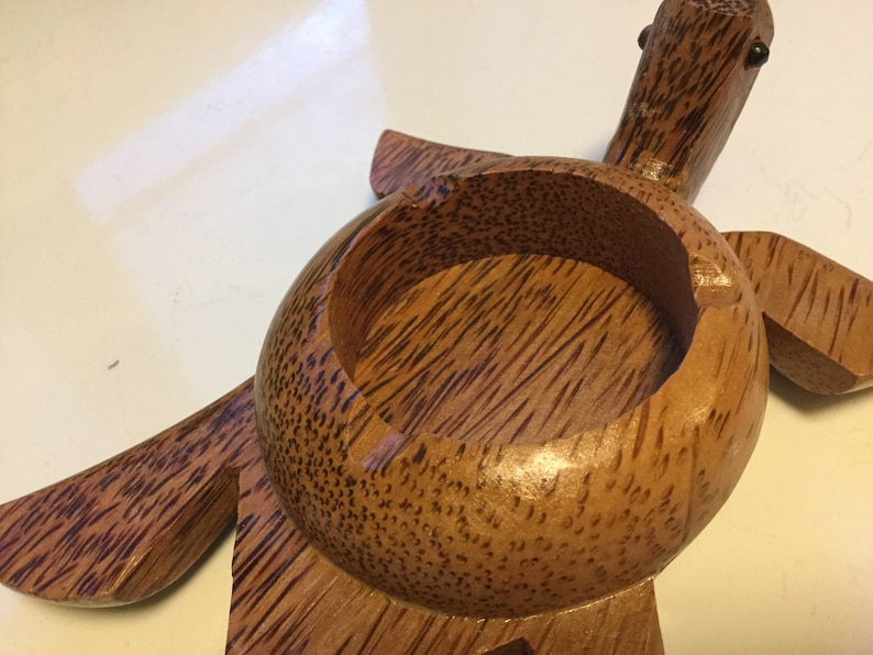 Hand carved wooden turtle box from the Bahamas Etsy