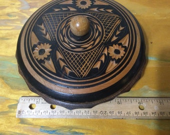 Hand carved Polish wooden box with lid