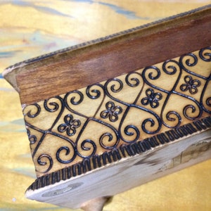 Carved polish box with hinged lid image 2