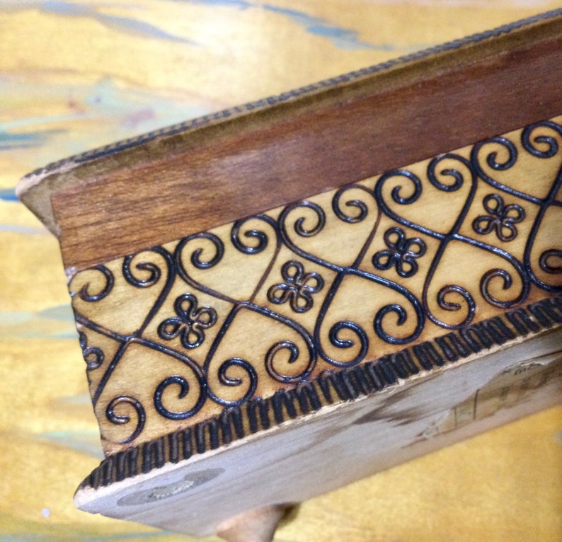 Carved polish box with hinged lid image 2