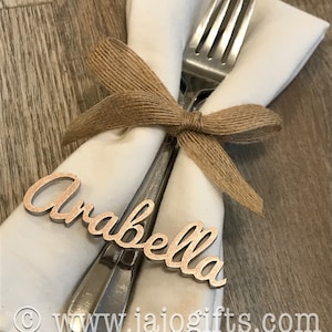 Laser cut placenames personalised place names for wedding table cut out MDF silver fold copper