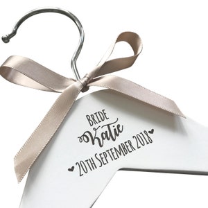 Personalised wedding hanger, engraved wedding hanger, bridesmaid hanger, wedding dress hanger, personalized wedding hanger image 1